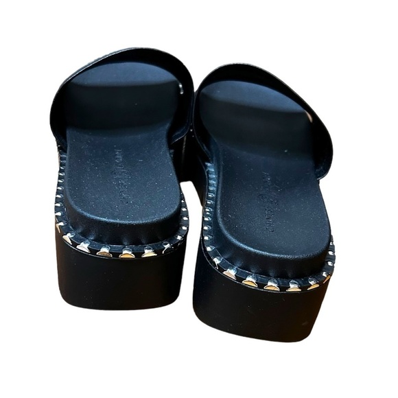 Chinese Laundry Promise Black Leather Flatform Slide Sandals - Picture 8 of 12